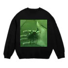 我那覇剛柔丸STOREのカブトムシを見つけた日（油絵風グリーン） Crew Neck Sweatshirt