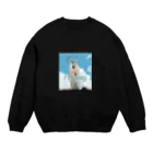 猫カフェにあにゃあグッズショップのひとり猫カフェにあにゃあめかぶちゃんの大空ジャンプ Crew Neck Sweatshirt