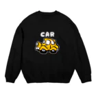 カンフーガールのかっこいい自動車(黒、カラー物) Crew Neck Sweatshirt