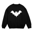 Andiamoのでかでかコウモリ（白） Crew Neck Sweatshirt