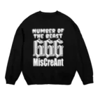 MisCreAntミスクリアントのNumber Of The Beast 666 Crew Neck Sweatshirt