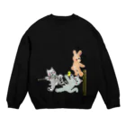 🤍一ノ瀬 彩 🐇⸒⸒ suzuri支店🤍の甘えん坊全員集合！【ゆめかわアニマル】 Crew Neck Sweatshirt