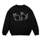 おこまりshopの白い猫二匹 Crew Neck Sweatshirt