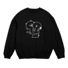 まぐろうなぎのペロワンとネコニャン(白) Crew Neck Sweatshirt