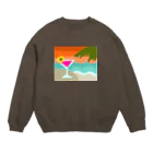 sandy-mのサンセットビーチでカクテルを Crew Neck Sweatshirt