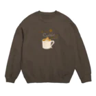 kiki25のcoffee time(コーヒー白字) Crew Neck Sweatshirt