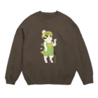 Quatre Illustrationのネコがきてみた♬ 01-1.歌のおねえさん Crew Neck Sweatshirt