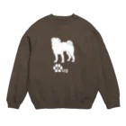 bow and arrow のパグ犬 Crew Neck Sweatshirt