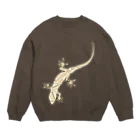 LalaHangeulのJapanese gecko(ニホンヤモリ)　英語デザイン Crew Neck Sweatshirt