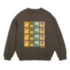 Quatre Illustrationのキャトル切手_お野菜ファッションB 4×4 Crew Neck Sweatshirt