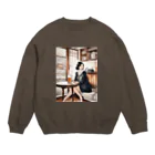 MistyStarkの日本人女性冬ビール Crew Neck Sweatshirt