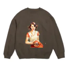 MistyStarkの日本人女性ボーリング Crew Neck Sweatshirt