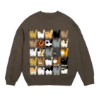 赤石工房(くまごろう屋)の猫まみれ/KOTETSU Cats Crew Neck Sweatshirt