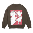 おのまとぺのキミの手、僕の手(赤) Crew Neck Sweatshirt