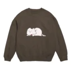 七田の眠たい猫 Crew Neck Sweatshirt