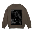 あんバタの横顔少女（モノクロ） Crew Neck Sweatshirt