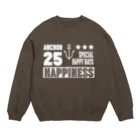 red smileのHappinessイカリマーク（白） Crew Neck Sweatshirt