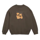 chourire toujoursのteddybear🧸🧸brown ribbon Crew Neck Sweatshirt