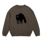 kanicatWandのこわがるねこビッグ Crew Neck Sweatshirt