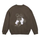 マドベノケシキの線画の犬スウェット Crew Neck Sweatshirt