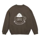 くらきち ONLINE SHOPのねこタイツ コーヒー ホワイト Crew Neck Sweatshirt