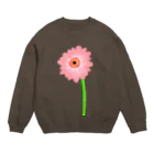 Lily bird（リリーバード）の桃色ガーベラ１輪 Crew Neck Sweatshirt