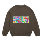 だまちゃんの生きてる世界のカラフルカラフル Crew Neck Sweatshirt