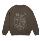 poufferの白線のおやさい Crew Neck Sweatshirt