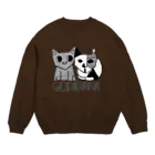 宇宙の真理ナビゲーターSunsCrystal's Shopの【猫】目覚めた猫の漫画『ごろとはな』-GOROHANA- Crew Neck Sweatshirt