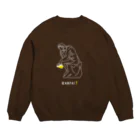 ビールとアート TM-3 Designの彫刻 × BEER（考える人）白線画 Crew Neck Sweatshirt