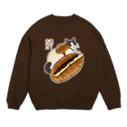 ちょぼなのショップの塩バターあんぱん猫 Crew Neck Sweatshirt