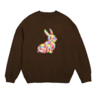 meiroのカラフルなウサギ Crew Neck Sweatshirt