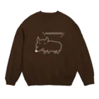 ツチブタすい臓商店のコーギー主張（白） Crew Neck Sweatshirt