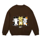 PygmyCat　suzuri店の癒してあげ隊（白フチver） Crew Neck Sweatshirt