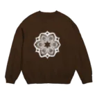 シンプルなグッズ やこ屋の(白抜き)レースの幾何学模様な花 Crew Neck Sweatshirt