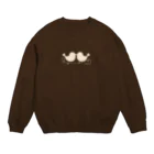 文鳥Familyの2羽の仲良し小鳥のシルエット Crew Neck Sweatshirt