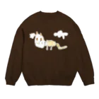 おそうの生き物雑貨のおそうのネコちゃん　WH Crew Neck Sweatshirt