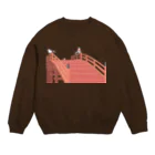 Amiの狐の赤太鼓橋 Crew Neck Sweatshirt