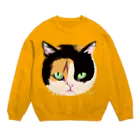 山田雨月shopの三毛猫チー Crew Neck Sweatshirt