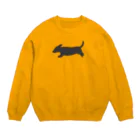 CHOSANAの走る犬 ダックス ブラック Crew Neck Sweatshirt