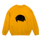 タバタ画房のふてぶてしいクロねこ Crew Neck Sweatshirt