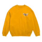 ぎーのの白いチワワ・てくてくチラッ Crew Neck Sweatshirt