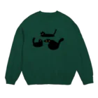 ktmの3人の黒いネコ Crew Neck Sweatshirt