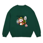 旅猫王子れぉにゃん👑😼公式(レイラ・ゆーし。)の【タヌキそば⭐れぉにゃん】 Crew Neck Sweatshirt