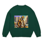 shigeグッズ工房の都会派ヒョウ之助 Crew Neck Sweatshirt