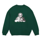 wanwanartのダックス三兄弟 Crew Neck Sweatshirt