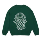 きゃべつばたけのアマビエ(線のみ) Crew Neck Sweatshirt