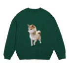 愛犬太郎のグッズの歩く太郎イラスト風【柴犬】名前入り Crew Neck Sweatshirt