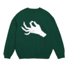 hand and yellowのZIP_爪透過 Crew Neck Sweatshirt