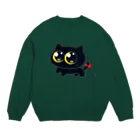 AI作家さむねこの作品集のミカヅキネコのおさんぽ Crew Neck Sweatshirt